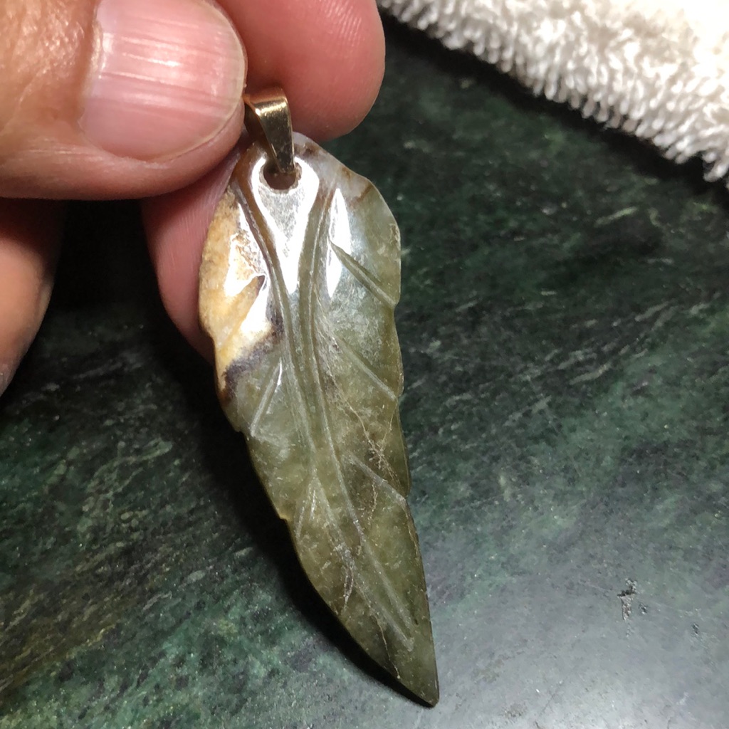 Vintage Green Genuine Jade Carving Pendant Charm 59$